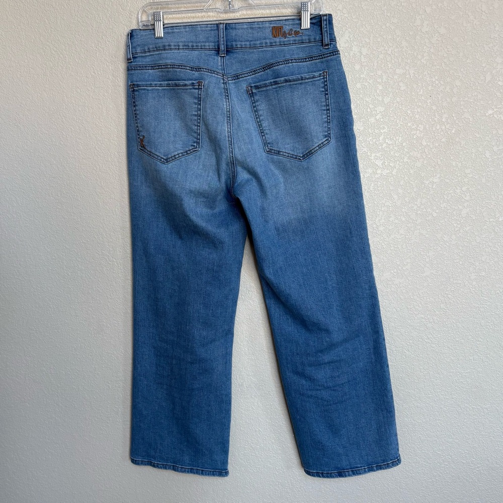 KUT from the Kloth Lucy High Rise Wide Leg Jeans Women’s 8 Blue Double Button - Picture 4 of 11